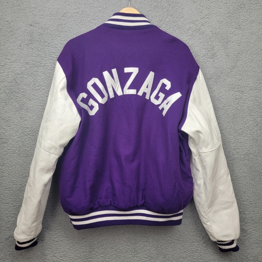 The Original Holloway Wool Leather Varsity Letterman  Gonzaga Jacket  XL  READ! - Picture 3 of 14